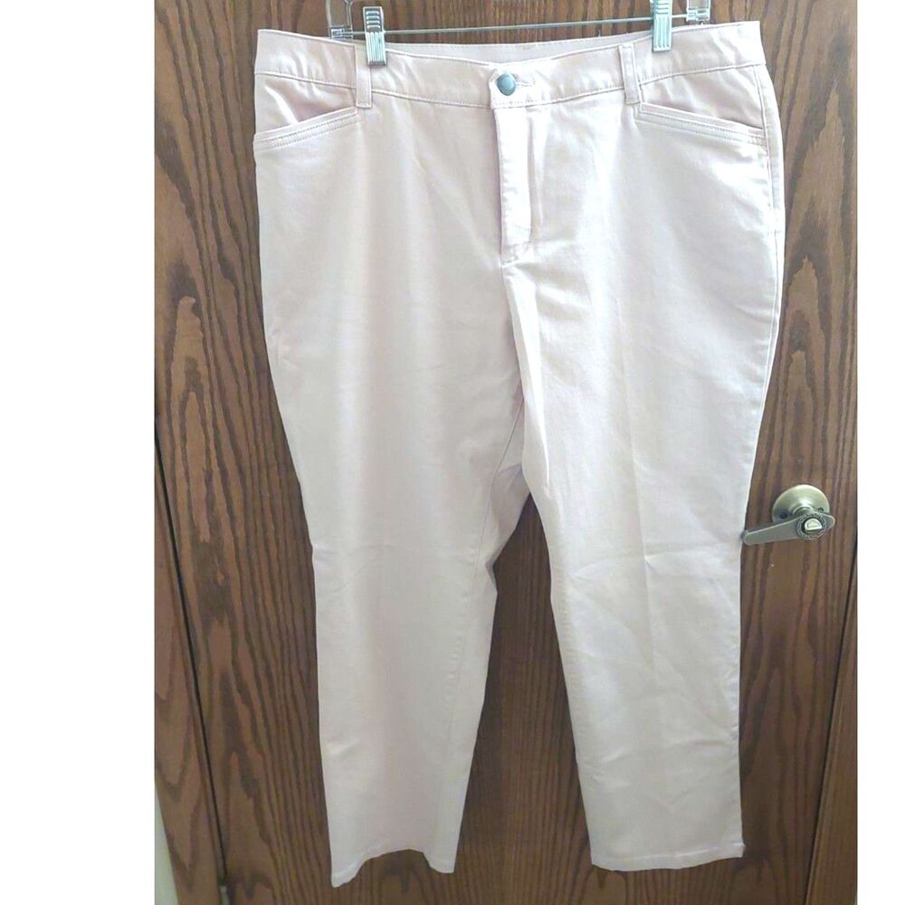 CJ Banks Signature Slimming Pants Women’s 18W Petite Blush Pink Stretch Cropped